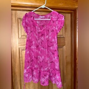 Pink sheer blouse🩷 size XS
